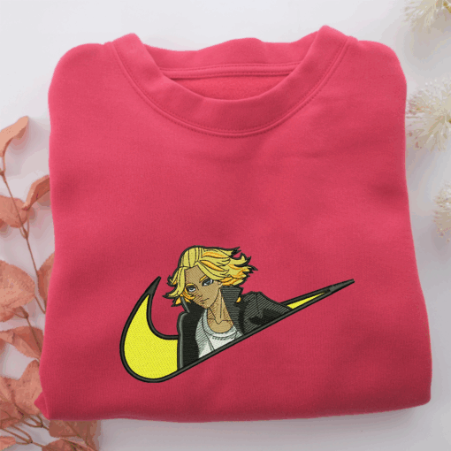 Manjiro Sano Swoosh Nike Embroidered Sweatshirt, Nike Movie Inspired, Best Gifts Idea For Him Her - Image 5