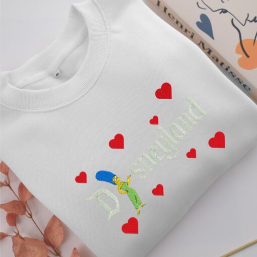Marge Simpson Disneyland Embroidery, Disneyland Embroidered Sweatshirt, Movie Disney Inspired, Best Gifts Idea For Him Her - Image 2