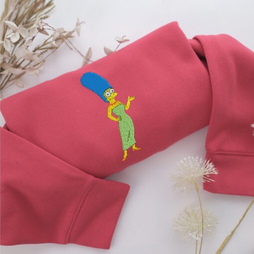 Marge Simpson Embroidery, Disneyland Embroidered Sweatshirt, Movie Disney Inspired, Best Gifts Idea For Him Her - Image 4