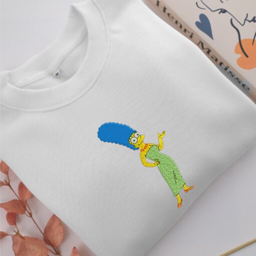Marge Simpson Embroidery, Disneyland Embroidered Sweatshirt, Movie Disney Inspired, Best Gifts Idea For Him Her - Image 2