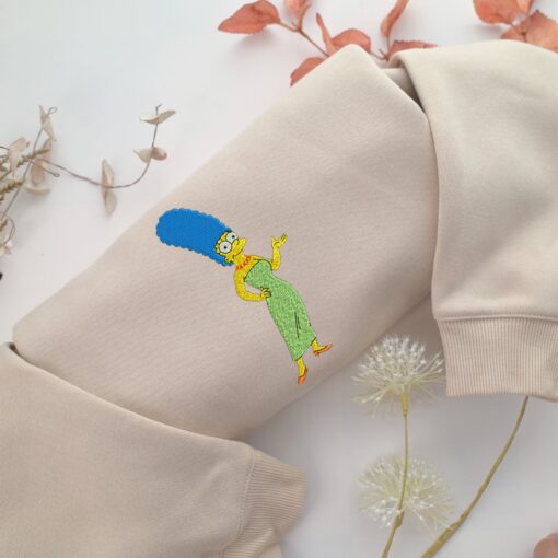 Marge Simpson Embroidery, Disneyland Embroidered Sweatshirt, Movie Disney Inspired, Best Gifts Idea For Him Her