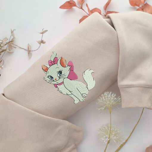 Marie Cat Embroidery, Disneyland Embroidered Sweatshirt, Movie Disney Inspired, Best Gifts Idea For Him Her
