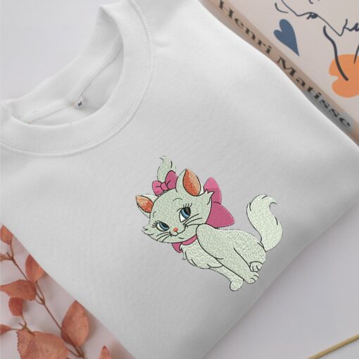 Marie Cat Embroidery, Disneyland Embroidered Sweatshirt, Movie Disney Inspired, Best Gifts Idea For Him Her - Image 2
