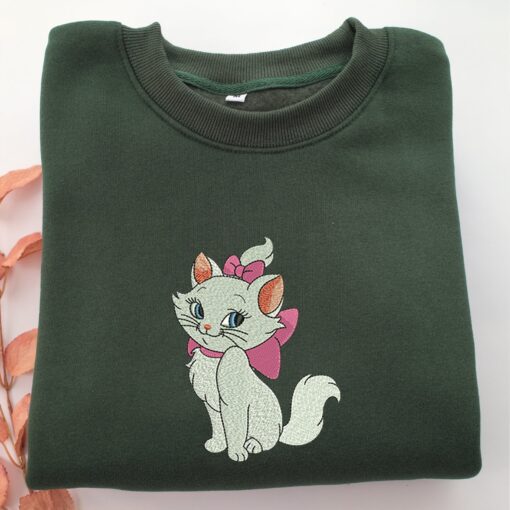 Marie Cat Embroidery, Disneyland Embroidered Sweatshirt, Movie Disney Inspired, Best Gifts Idea For Him Her - Image 3