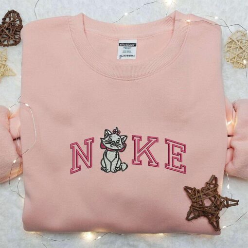 Marie Cat x Nike Embroidered Sweatshirt The Aristocats Disney Family Shirts Nike Inspired Embroidered Shirt