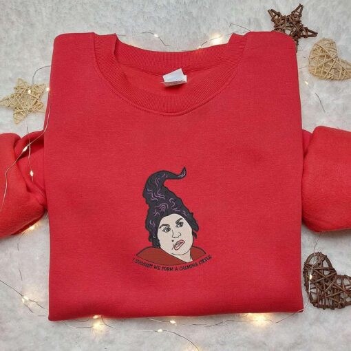 Mary Sanderson Embroidered Hoodie Disney Halloween Embroidered Sweatshirt Best Gifts for Halloween Lovers