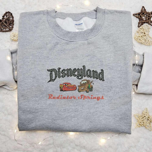 Mater And McQueen Disneyland Cars Embroidered Shirt Inspired Movie Shirt Best Gift Idea For Family