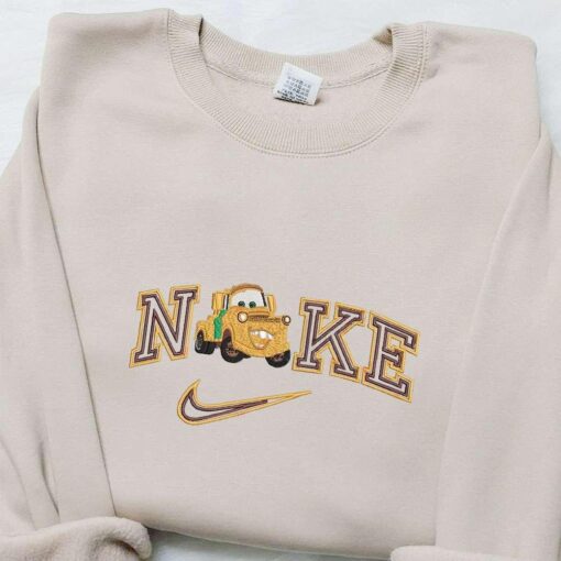 Mater Car x Nike Cartoon Embroidered Sweatshirt Disney Characters Embroidered T shirt Best Gift Ideas for Family