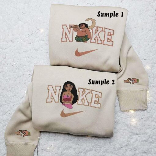 Maui and Moana Embroidered Couple Shirts