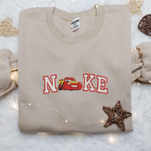 Mc Queen Car x Nike Embroidered Shirt Nike Embroidered Shirt Cartoon Embroidered Shirt