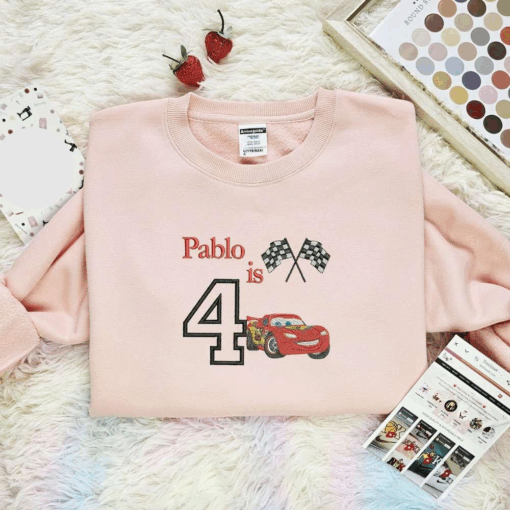 Mcqueen Car Pablo The Race Disney Characters Embroidered Shirt