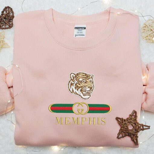 Memphis Tigers x Gucci Embroidered Shirt NCAA Sports Embroidered Hoodie Best Gift Idea