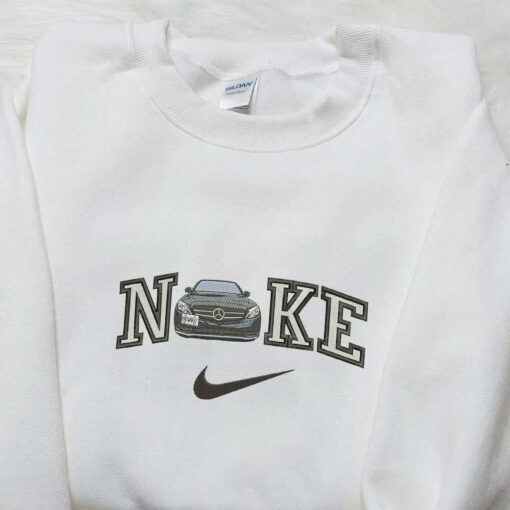 Mercedez x Nike Embroidered Hoodie Transportation Embroidered Shirt Nike Inspired Embroidered Shirt