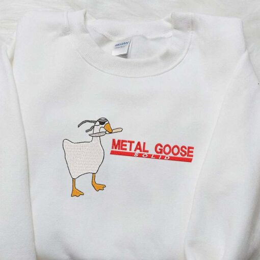 Metal Goose Solid Embroidered Shirt Animal Embroidered Shirt Funny Embroidered Shirt