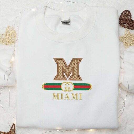 Miami OH Redhawks x Gucci Embroidered Shirt NCAA Sports Embroidered Hoodie Best Gift Idea 1