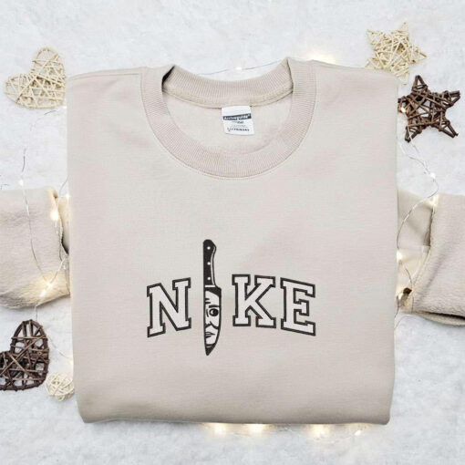 Michael Mayer Knife x Nike Embroidered Tshirt Nike Inspired Embroidered Shirt Best Halloween Gift Ideas
