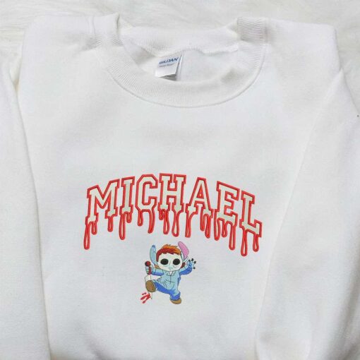 Michael Myer Stitch Embroidered Shirt Horror Movie Characters Embroidered Shirt Spooky Embroidered Shirt