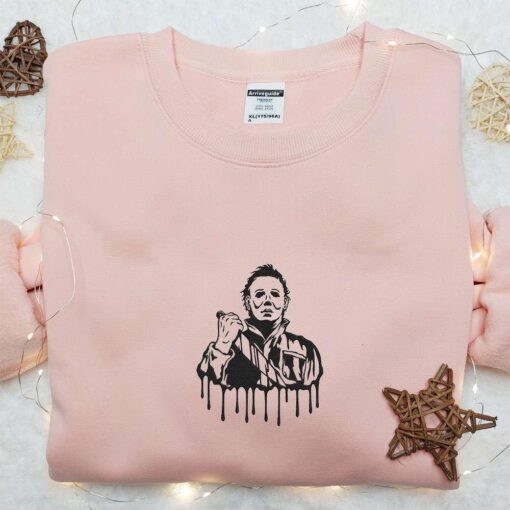 Michael Myers Drip Embroidered Hoodie Horror Movie Embroidered T shirt Best Gift Ideas