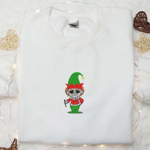 Michael Myers Elf Embroidered Shirt Halloween Embroidered Hoodie Christmas Embroidered Sweatshirt