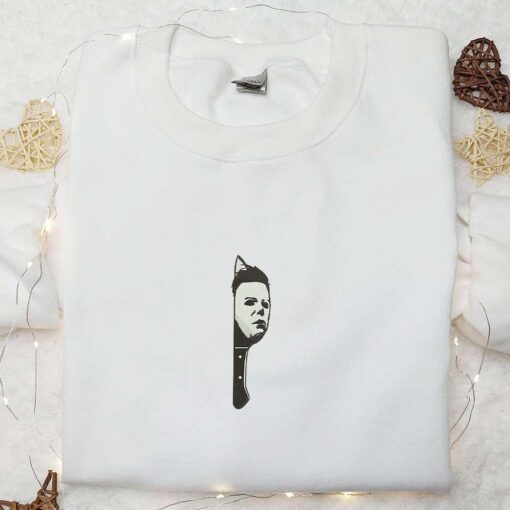 Michael Myers Embroidered Hoodie Horror Characters Embroidered Sweatshirt Best Gifts for Halloween Lovers
