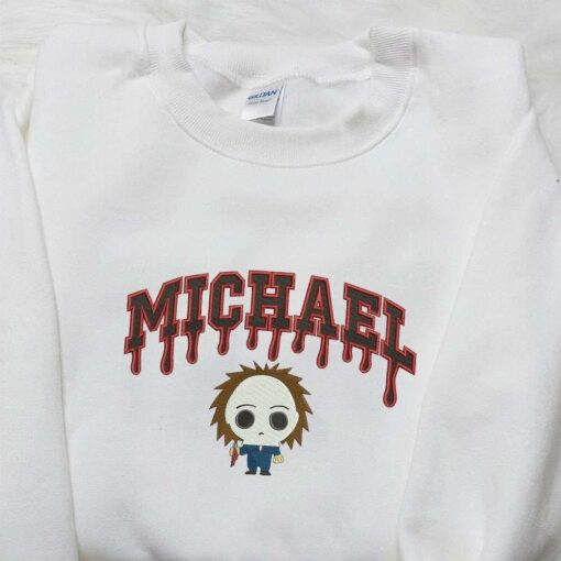Michael Myers Embroidered Hoodie Horror Movie Characters Embroidered Shirt Best Halloween Gift Ideas