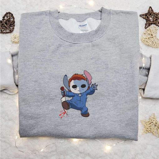 Michael Myers Stitch Embroidered Sweatshirt Lilo And Stitch Disney Embroidered Hoodie Best Gift Ideas