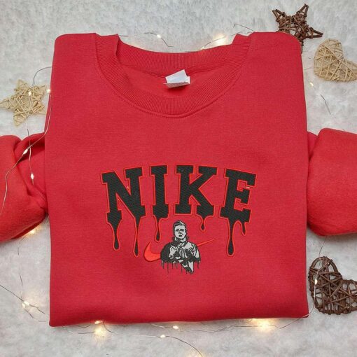 Michael Myers x Nike Embroidered Sweatshirt Halloween Embroidered Shirt Nike Inspired Embroidered Shirt