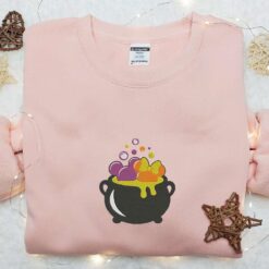 Mickey And Minnie Cauldron Embroidered Sweatshirt Disney Characters Embroidered Hoodie Best Halloween Gift Ideas