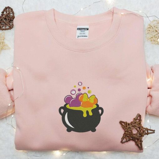 Mickey And Minnie Cauldron Embroidered Sweatshirt Disney Characters Embroidered Hoodie Best Halloween Gift Ideas