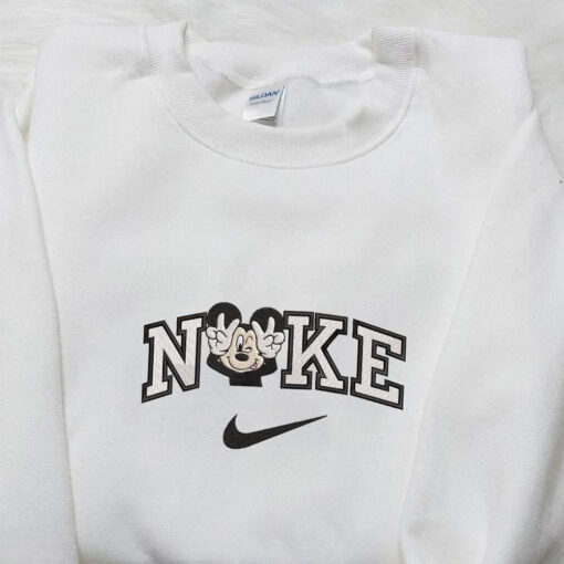 Mickey Best Friend x Nike Embroidered Shirt Disney Characters Embroidered Shirt Cartoon Embroidered Hoodie