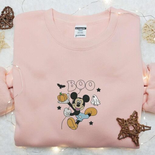 Mickey Boo Embroidered Sweatshirt Disney Halloween Embroidered Shirt Best Halloween Gift Ideas