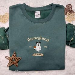 Mickey Boo Ghost Disneyland California Halloween Embroidered Shirt Best Gifts for Family