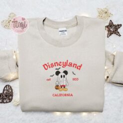 Mickey Creepy Ghost Disneyland California Halloween Embroidered Shirt Best Gifts for Family