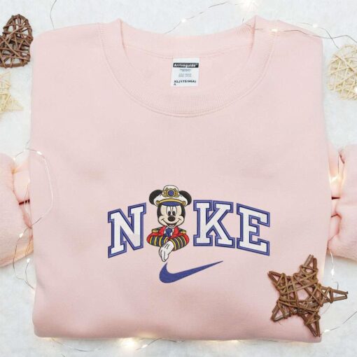 Mickey Cruise Trip x Nike Embroidered Shirt Disney Characters Embroidered Shirt Cartoon Embroidered Hoodie