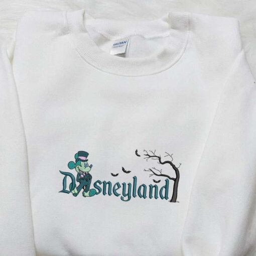 Mickey Dark Blue Disneyland Halloween Embroidered Shirt Best Gifts for Family