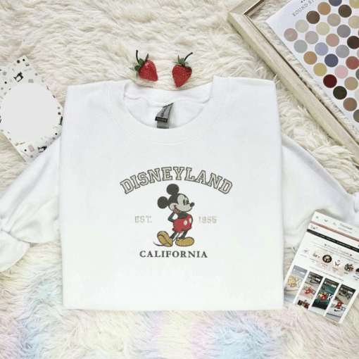 Mickey Disneyland Est 955 California Embroidered Shirt