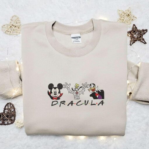 Mickey Gang Dracula Halloween Embroidered Shirt Best Gifts for Family