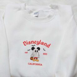 Mickey Ghost Disneyland California Halloween Embroidered Shirt Best Gifts for Family