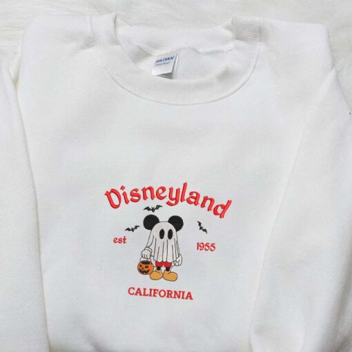 Mickey Ghost Disneyland California Halloween Embroidered Shirt Best Gifts for Family