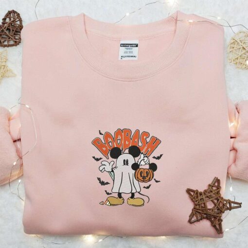 Mickey Ghost Pumpkin Bat Spooky Embroidered Sweatshirt Disney Characters Embroidered Shirt Best Halloween Gift Ideas