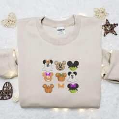 Mickey Ghost Pumpkin Frankenstein Halloween Embroidered Shirt Best Gifts for Family