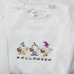 Mickey Ghost Team Halloween Embroidered Shirt Best Gifts for Family