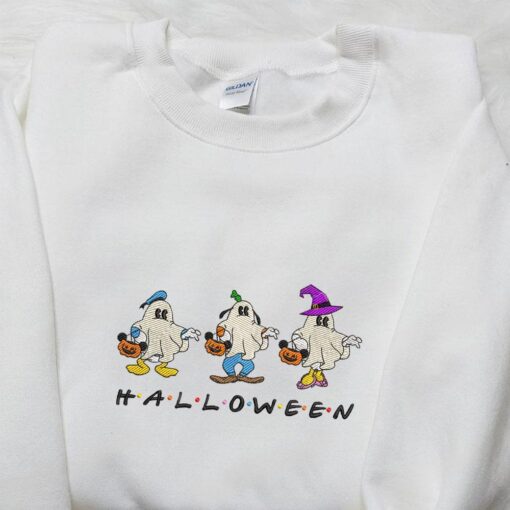 Mickey Ghost Team Halloween Embroidered Shirt Best Gifts for Family