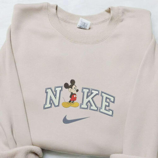 Mickey Glance x Nike Embroidered Shirt Disney Characters Embroidered Hoodie Best Gift Ideas