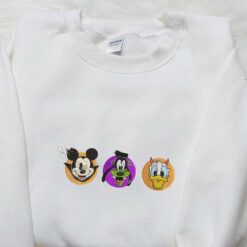 Mickey Goofy Donald Boo Halloween Embroidered Shirt Best Gifts for Family