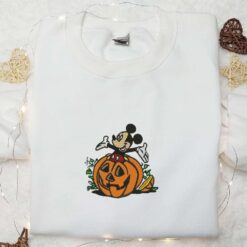 Mickey Halloween Pumpkin Embroidered Shirt Disney Halloween Embroidered Shirt Best Halloween Gifts for Family