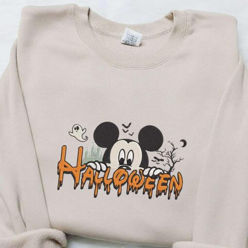Mickey Happy Halloween Embroidered Sweatshirt Disney Halloween Embroidered Sweatshirt Best Halloween Gift Ideas