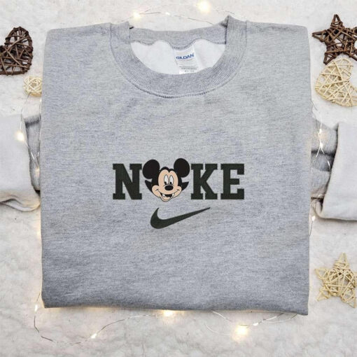 Mickey Head Dracula Laughing Halloween x Nike Embroidered Sweatshirt Walt Disney Characters Embroidered Shirt Best Halloween Gift Ideas