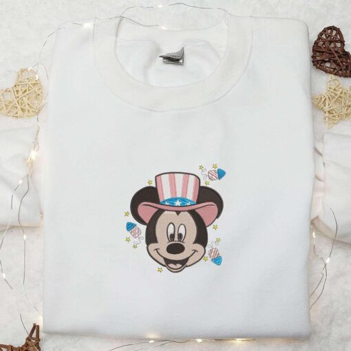 Mickey Independence Day Embroidered Shirt Disney Characters Embroidered Hoodie The 4th Of July Gift Idea