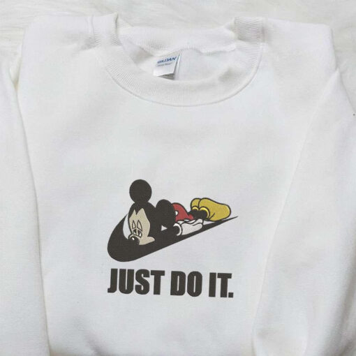 Mickey Just Do It x Nike Embroidered Sweatshirt Nike Inspired Embroidered Shirt The Best Gift